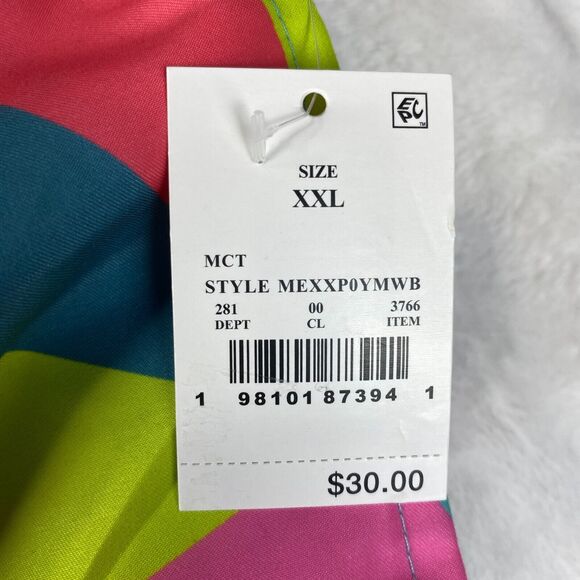 Mad Engine Swim Trunks Mens 2XL Multicolor Patterned‎ Mesh Lined Elastic Waist - Picture 4 of 5